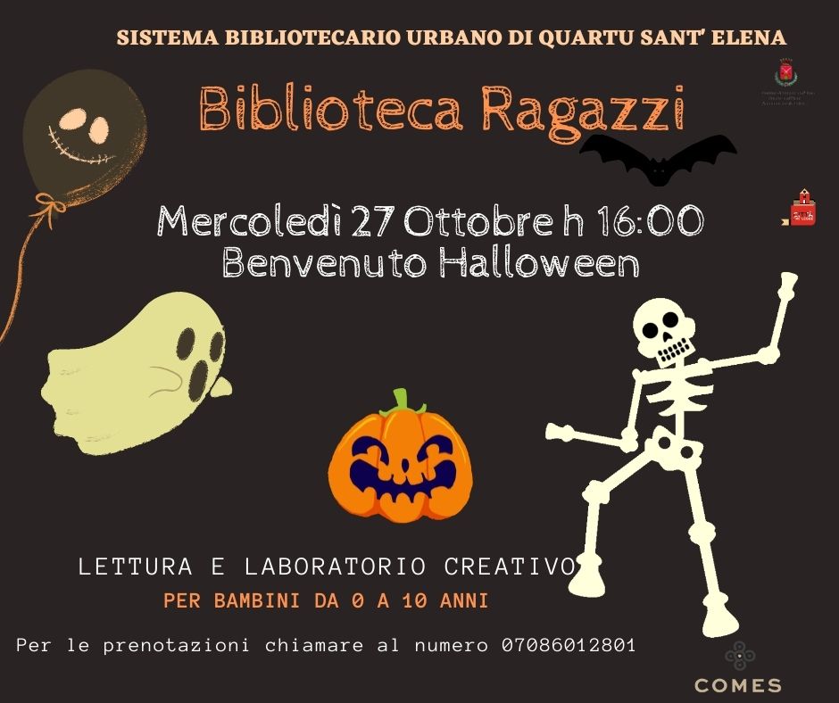 BENVENUTO HALLOWEEN IL 27 OTTOBRE IN BIBILIOTECA RAGAZZI